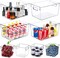 8 Pack Clear Plastic Storage Bins, 4 Large and 4 Small Refrigerator Organizer Bins with Handles, Pantry Organization and Storage for Kitchen,Fridge, Freezer,Home Edit and Cabinet